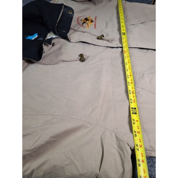 EUC Vintage  Full Zip Anheuser Busch Jacket Size 2XLT Mens Tan Hood Budweiser - Picture 5 of 9